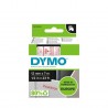 DYMO D1 - Standard Étiquettes - Rouge sur transparent - 12mm x 7m