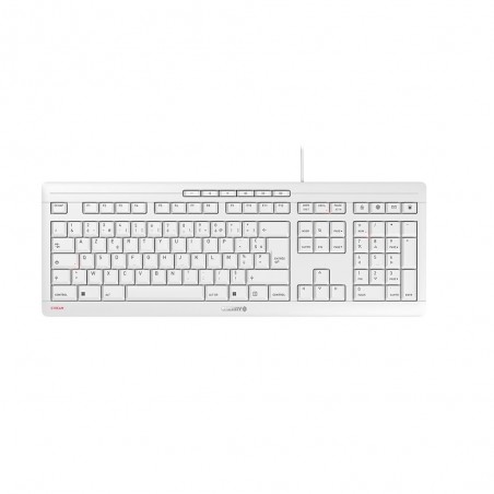 CHERRY STREAM KEYBOARD Clavier filaire, blanc grisé, USB, AZERTY - FR