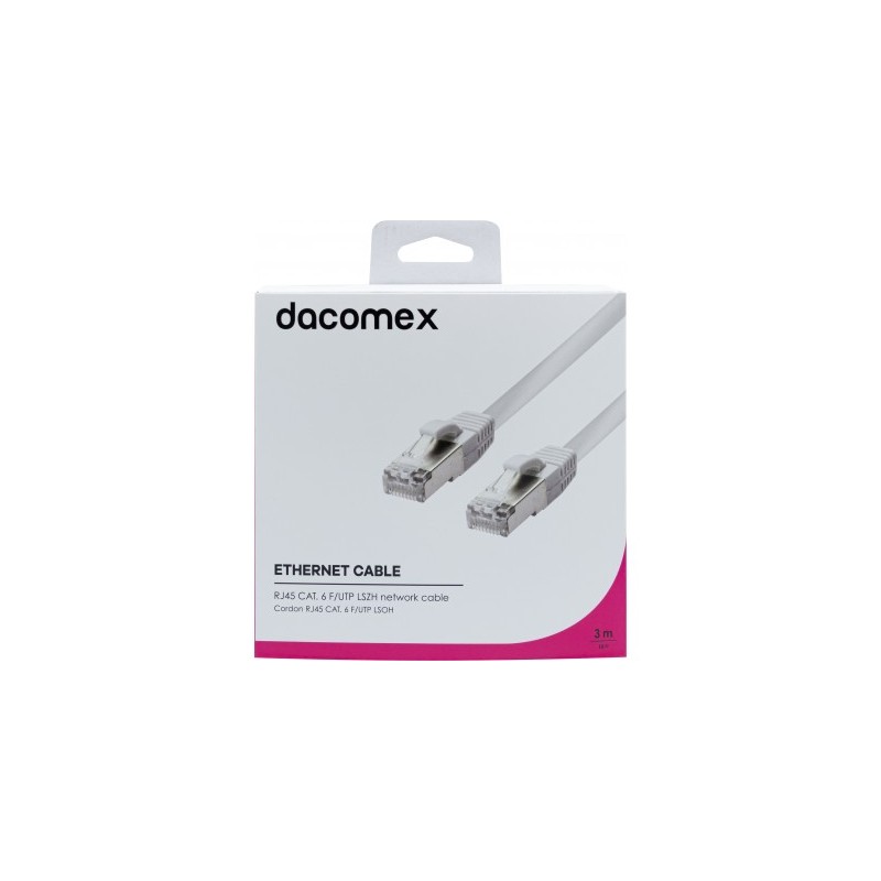 DACOMEX Cordon RJ45 CAT. 6 F/UTP LSOH snagless blanc - 3 m