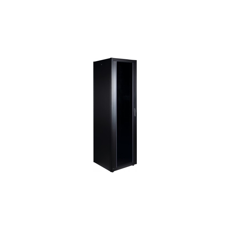 Baie en kit 42U 600x800 verre, metal, 2 flancs, 4 Mts, noir