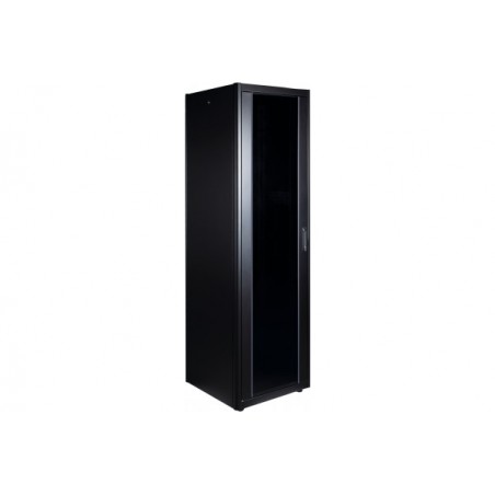 Baie en kit 42U 600x800 verre, metal, 2 flancs, 4 Mts, noir