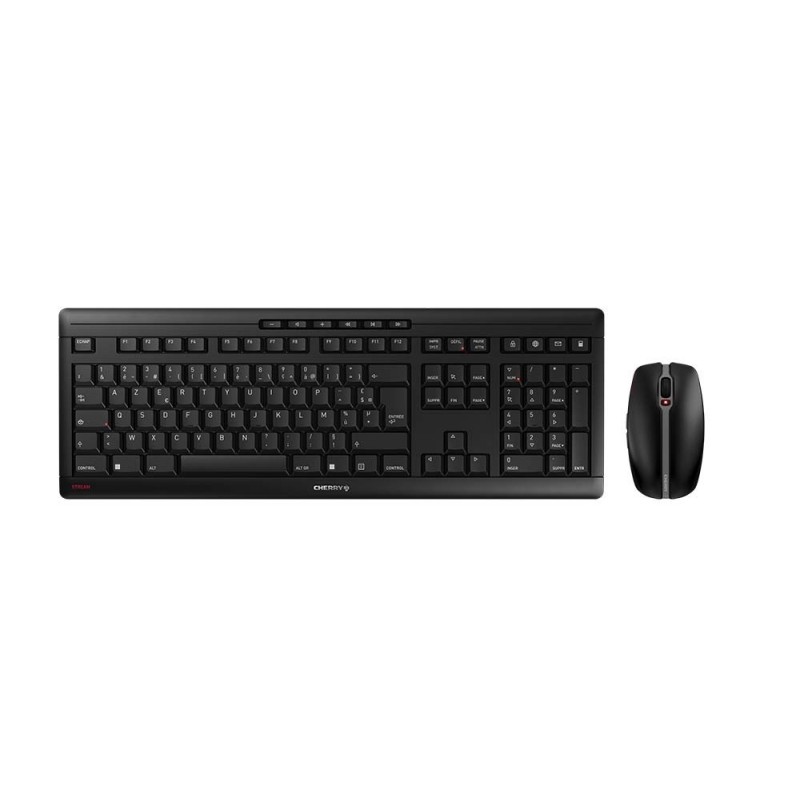 CHERRY STREAM DESKTOP Ensemble Clavier & Souris sans fil, noir, USB, AZERTY - FR