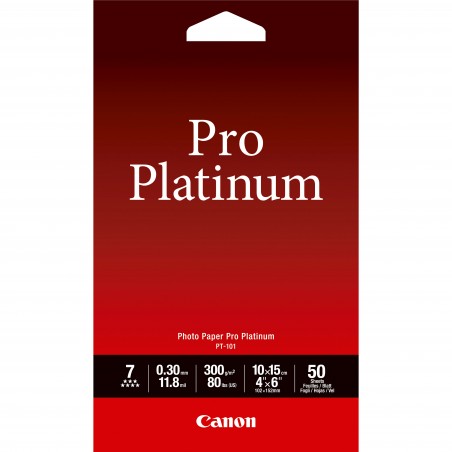 Canon Papier photo 4 × 6” (10 × 15 cm) Pro Platinum PT-101 - 50 feuilles