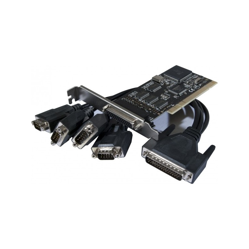 CARTE PCI 1 DB25 PARAL+ 4 x DB9 STD+LowProf