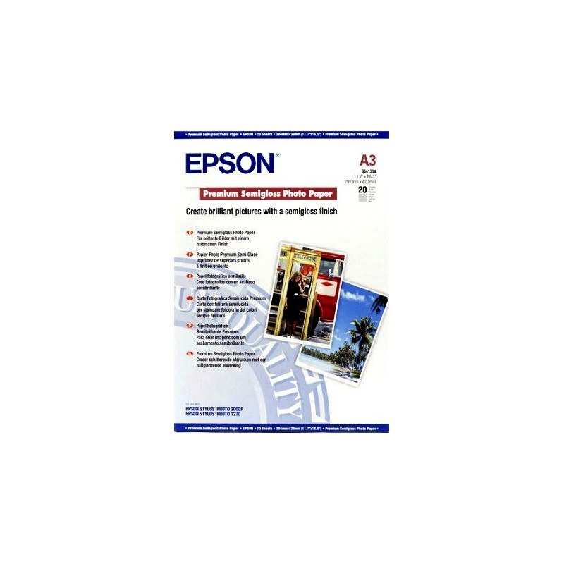 Epson Pap Photo Premium Semi Glacé A3 (20f. 251g)