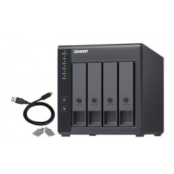 QNAP TR-004 Boîtier de disques de stockage Boîtier disque dur SSD Noir 2.5 3.5"