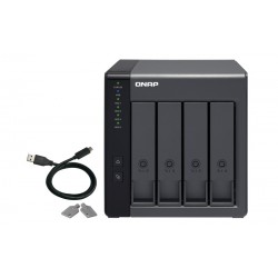 QNAP TR-004 Boîtier de disques de stockage Boîtier disque dur SSD Noir 2.5 3.5"