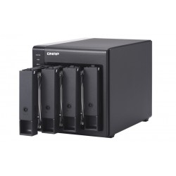 QNAP TR-004 Boîtier de disques de stockage Boîtier disque dur SSD Noir 2.5 3.5"