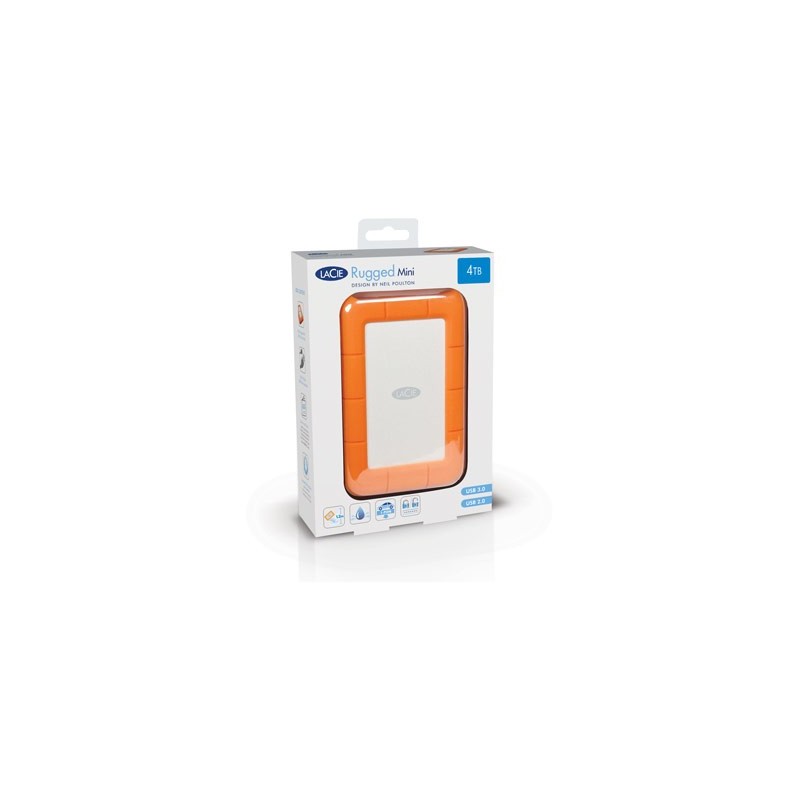 LaCie Rugged Mini disque dur externe 2 To Orange, Argent