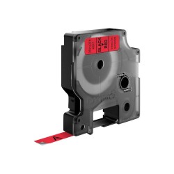 DYMO D1 - Standard Étiquettes - Noir sur rouge - 9mm x 7m