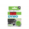 DYMO D1 - Standard Étiquettes - Noir sur rouge - 9mm x 7m