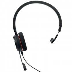 Jabra Evolve 20 MS Mono Casque Avec fil Arceau Bureau Centre d'appels USB Type-A Noir