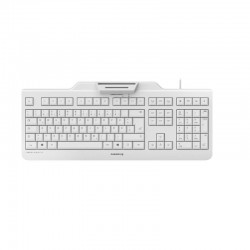 CHERRY SECURE BOARD 1.0 Clavier filaire, lecteur cartes à puce, gris clair, USB, AZERTY - FR