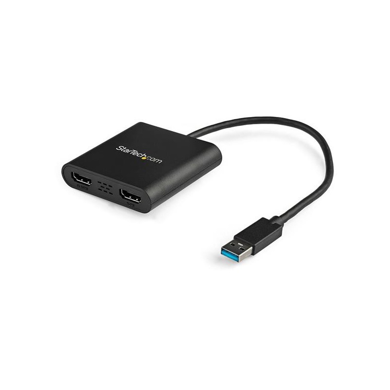 StarTech.com Adaptateur USB 3.0 vers Dual HDMI - 2x1080p   1x4K 30Hz - Carte Graphique Vidéo Externe - Adaptateur d'Affichage