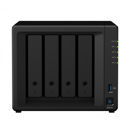 Synology DiskStation DS418 serveur de stockage NAS Mini Tower Ethernet LAN Noir RTD1296