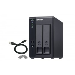 QNAP TR-002 Boîtier de disques de stockage Boîtier disque dur SSD Noir 2.5 3.5"