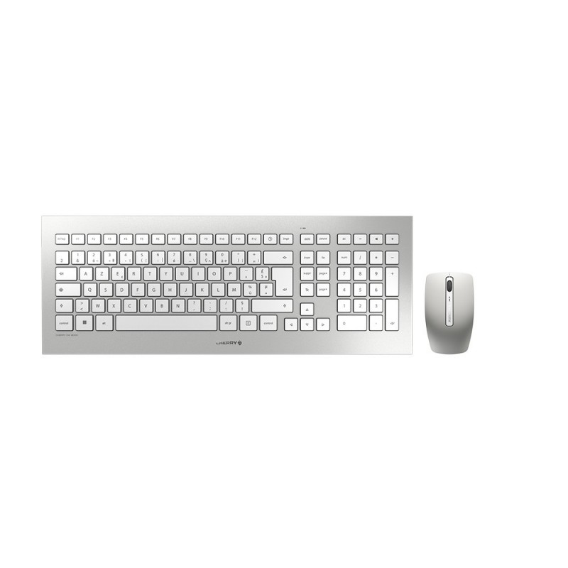 CHERRY DW 8000 Ensemble Clavier & Souris sans fil, blanc argent, USB, AZERTY - FR