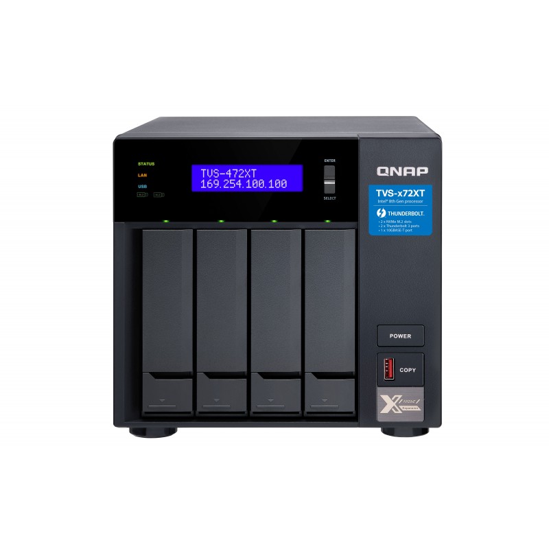 QNAP TVS-472XT NAS Tower Ethernet LAN Noir