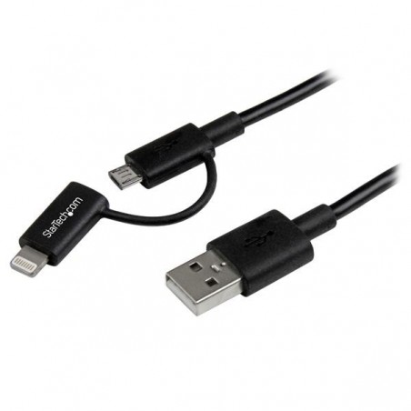 StarTech.com Câble Lightning 8 broches ou Micro USB vers USB de 1 m - Cordon de charge   synchronisation - Noir