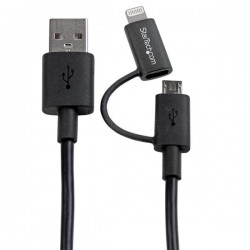 StarTech.com Câble Lightning 8 broches ou Micro USB vers USB de 1 m - Cordon de charge   synchronisation - Noir