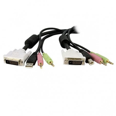 StarTech.com Câble de commutateur KVM DVI-D Dual Link USB 4 en 1 de 3 m avec audio et microphone