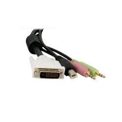 StarTech.com Câble de commutateur KVM DVI-D Dual Link USB 4 en 1 de 1,8 m avec audio et microphone