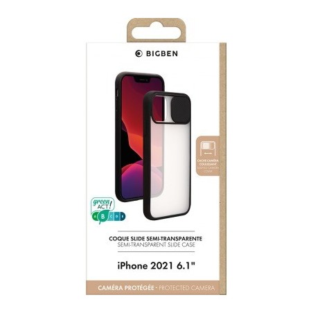 BIG BEN COVSLIDEIP1361B coque de protection pour téléphones portables 15,5 cm (6.1") Housse Noir, Transparent