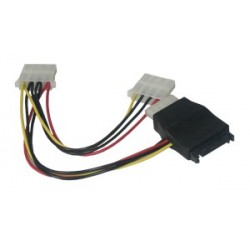 MCL Adapteur D'Alimentation SATA   3x Molex 5''1 4 Multicolore