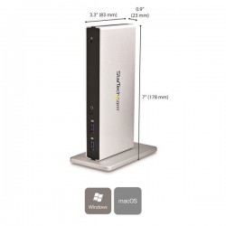 StarTech.com Station d'Accueil USB 3.0 pour Deux Écrans avec Adaptateurs DVI vers VGA et HDMI, 5x USB 3.0 et Audio - Station