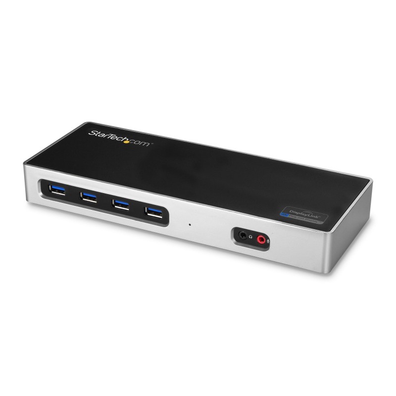 StarTech.com Station d'Accueil Double Écran 4K60Hz DisplayPort et HDMI - Dock USB-C et USB-A - Dock USB 3.0 pour PC Portables