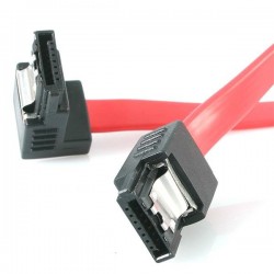 StarTech.com 12" latching sata cable - 1 Right Angle M M câble SATA 0,3 m Rouge