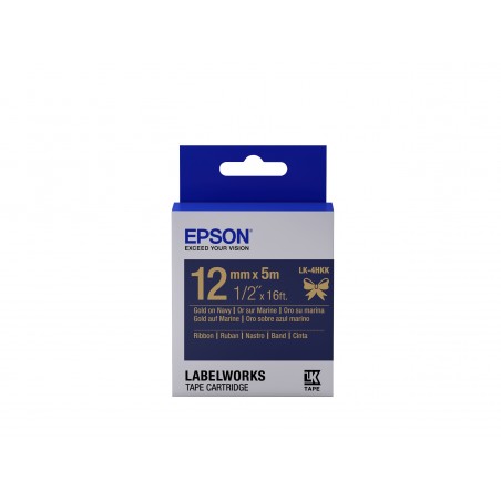 Epson Ruban satin pour étiqueteuse LK-4HKK Or Marine 12 mm (5 m)