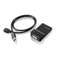 Lenovo USB 3.0 - DVI VGA adaptateur graphique USB 2048 x 1152 pixels Noir