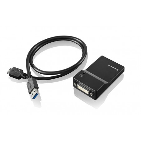 Lenovo USB 3.0 - DVI VGA adaptateur graphique USB 2048 x 1152 pixels Noir