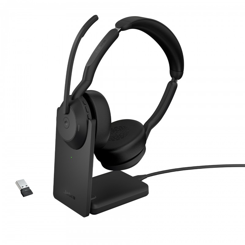 Jabra 25599-999-989 écouteur casque Avec fil &sans fil Arceau Bureau Centre d'appels Bluetooth Socle de chargement Noir