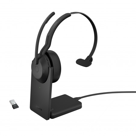 Jabra 25599-889-989 écouteur casque Avec fil &sans fil Arceau Bureau Centre d'appels Bluetooth Socle de chargement Noir