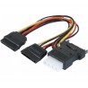 ATEN 147557 câble SATA 0,3 m SATA 15 broches 2 x SATA 15 broches+ Molex (4 broches) Couleurs assorties, Noir