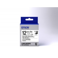 Epson LK-4WBQ - Spécial tissu thermocollant - Noir sur Blanc - 12mmx5m