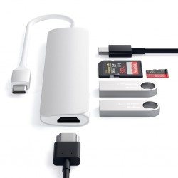 Satechi ST-SCMA2S station d'accueil Avec fil USB 3.2 Gen 1 (3.1 Gen 1) Type-C Argent