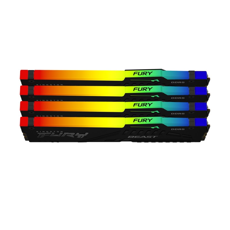 Kingston Technology FURY Beast 128 Go 5600 MT s DDR5 CL40 DIMM (Kits de 4) RGB XMP