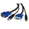 StarTech.com Cable KVM (clavier / video / souris) universel - 2 en 1 - VGA et USB