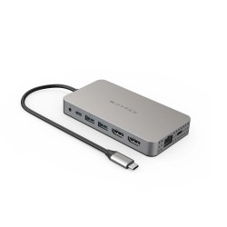 HYPER Dual 4K HDMI 10-in-1 USB-C Hub For M1 M2 MacBooks USB Type-C 104 Mbit s Argent