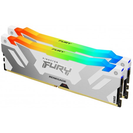 Kingston Technology FURY 32 Go 7200 MT s DDR5 CL38 DIMM (Kits de 2) Renegade RGB Blanc XMP