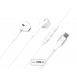 BIG BEN Force Play Casque Avec fil Ecouteurs Appels Musique USB Type-C Blanc