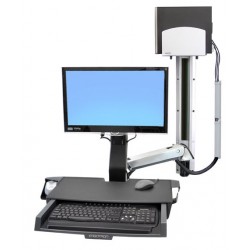 Ergotron StyleView Sit-Stand Combo System with Worksurface 61 cm (24") Mur