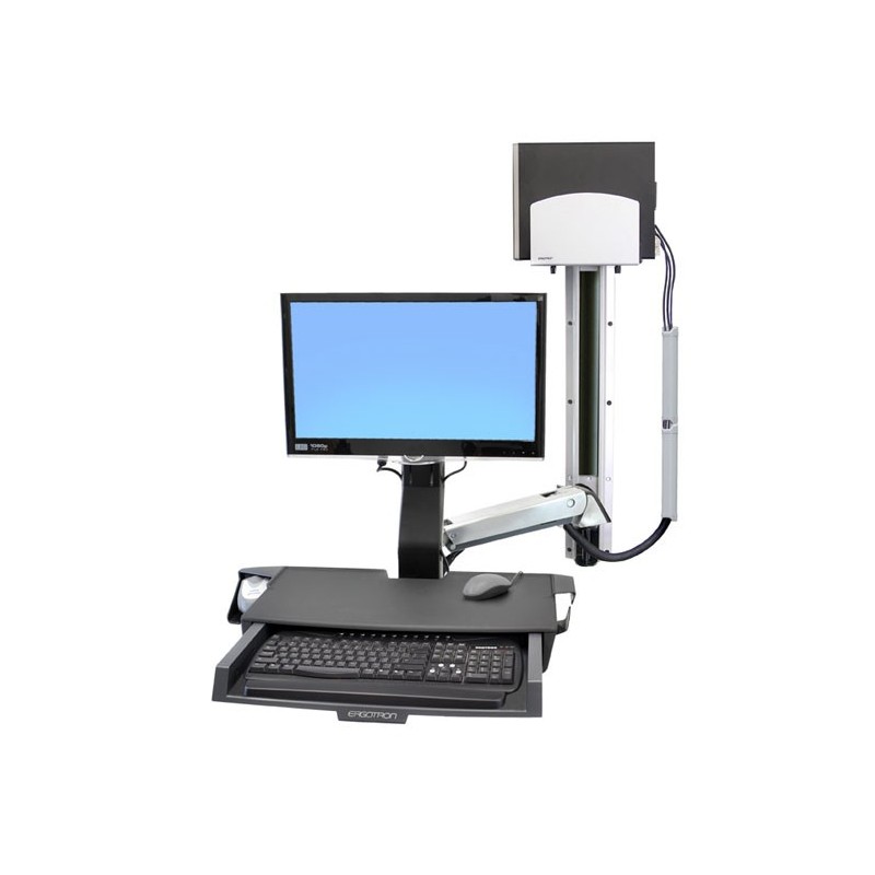 Ergotron StyleView Sit-Stand Combo System with Worksurface 61 cm (24") Mur