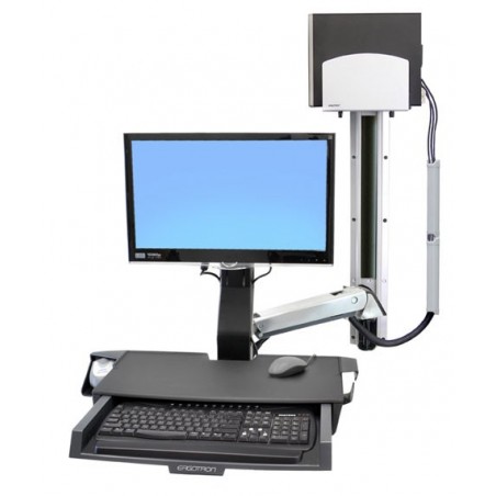 Ergotron StyleView Sit-Stand Combo System with Worksurface 61 cm (24") Mur