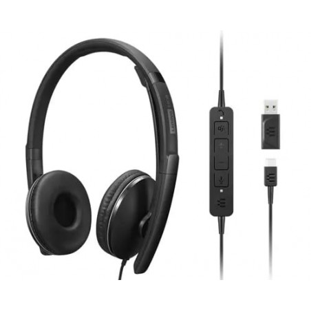 Lenovo 4XD1M45627 écouteur casque Avec fil Arceau USB Type-C Noir