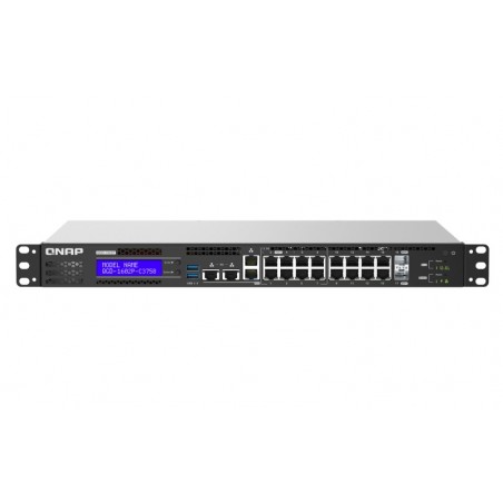 QNAP QGD-1602 Géré L2 Gigabit Ethernet (10 100 1000) 1U Noir, Gris