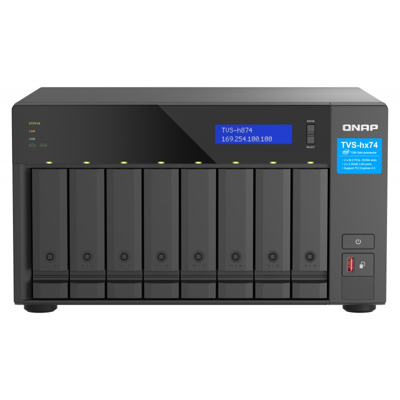 QNAP TVS-H874T-I7-32G serveur de stockage NAS Tower Ethernet LAN Noir